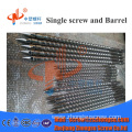 Vertical injection molding machine screw and barrel